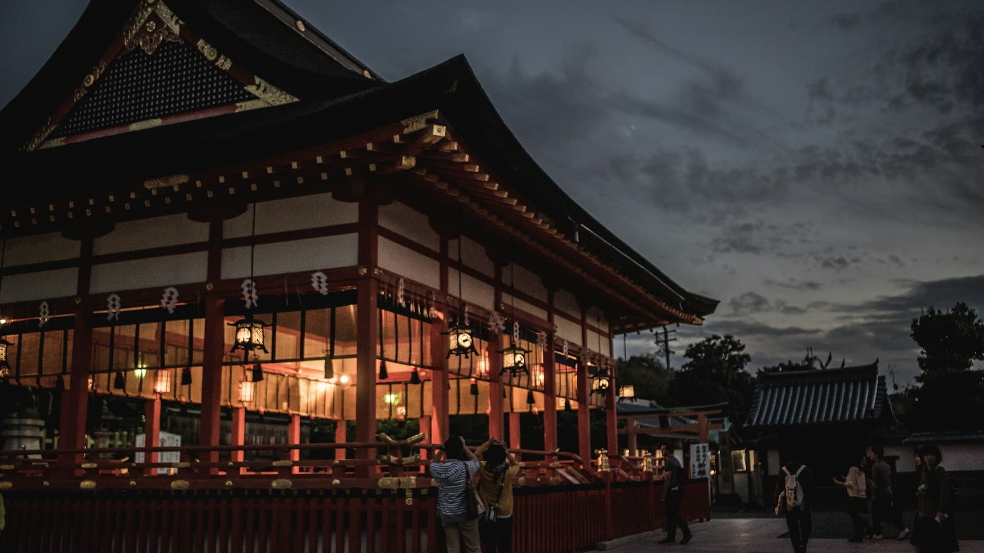 A pagoda among the torii gates near Kyoto, Japan